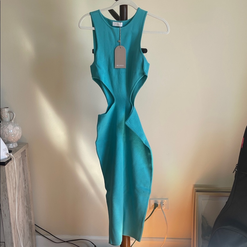 Meshki Blue Cut-Out Bodycon Dress